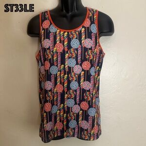 Steele Mesh Tank Top Small Gently worn 90% polyester/10% elastane pinpoint mesh